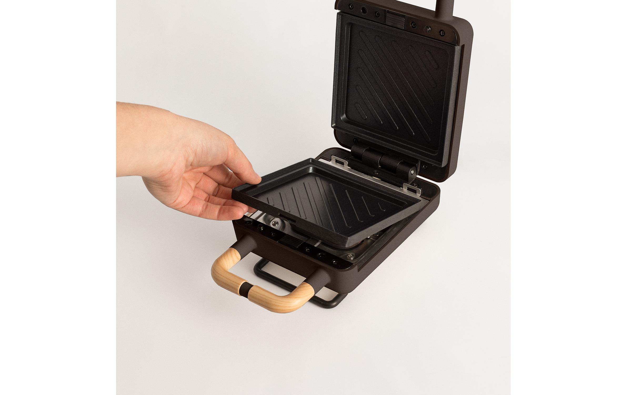 Waffeleisen Stone 2 in 1 Compact BraunWaffel- und Sandwichmaker mit austauschbaren Platten