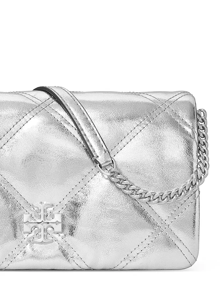 TORY BURCH Ledertasche - Mini Bag KIRA  silber