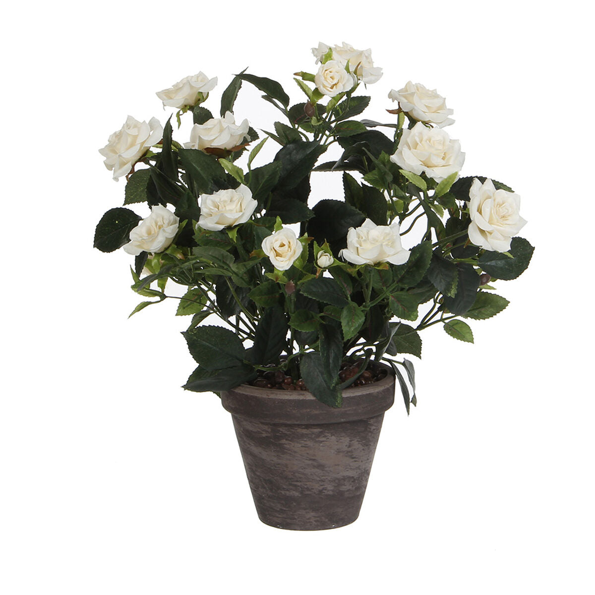 Mica decorations - rosier artificielle blanches en pot h33