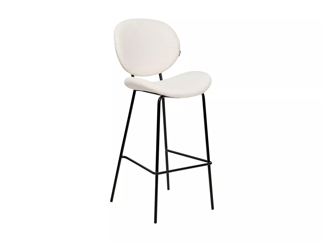 Lot de 2 chaises de bar LUANA Bouclé Blanc