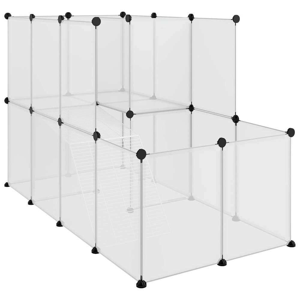Cage pour petits animaux transparent 142x74x93 cm pp et acier