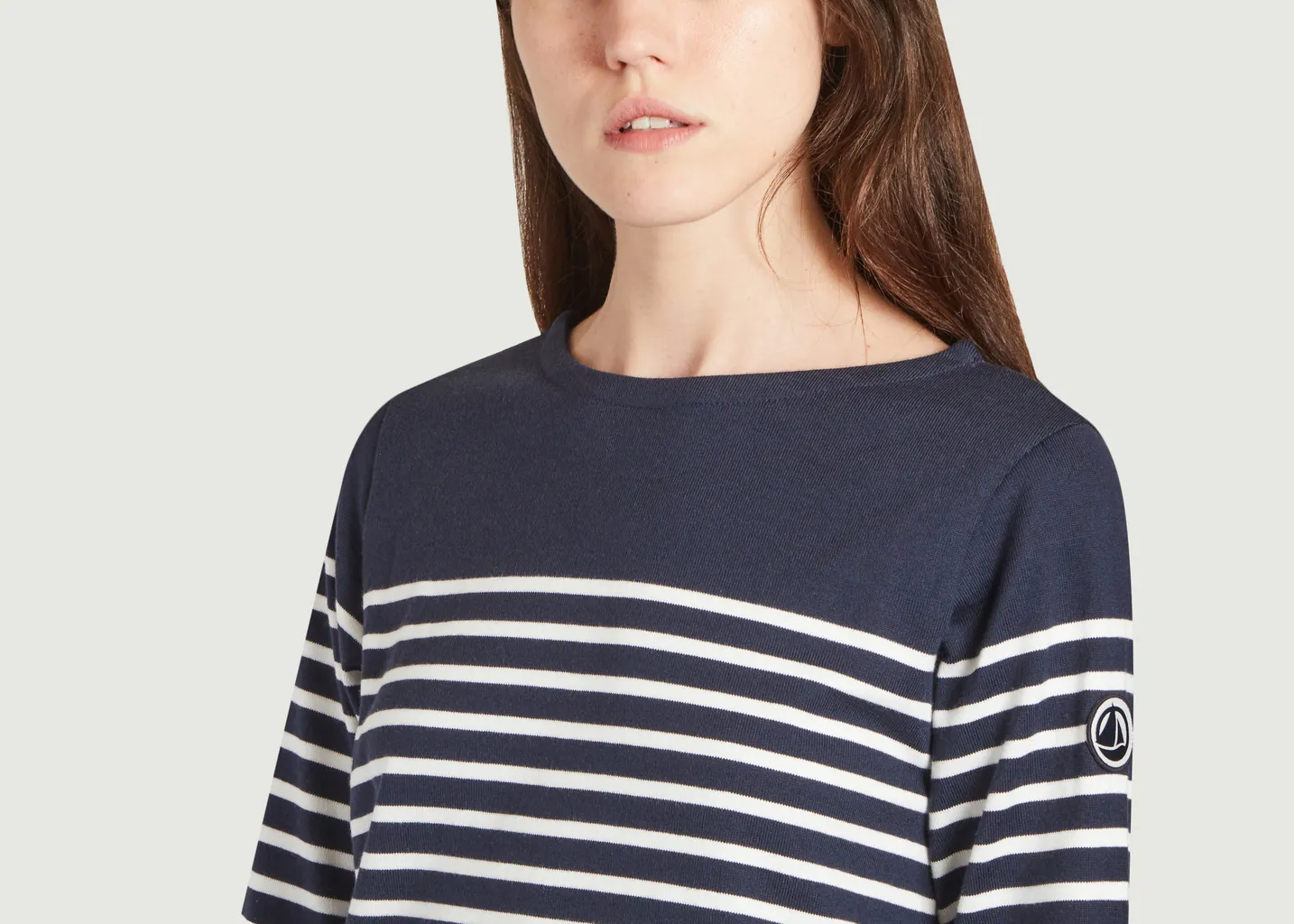 T-shirt marinière manches longues en coton Petit Bateau