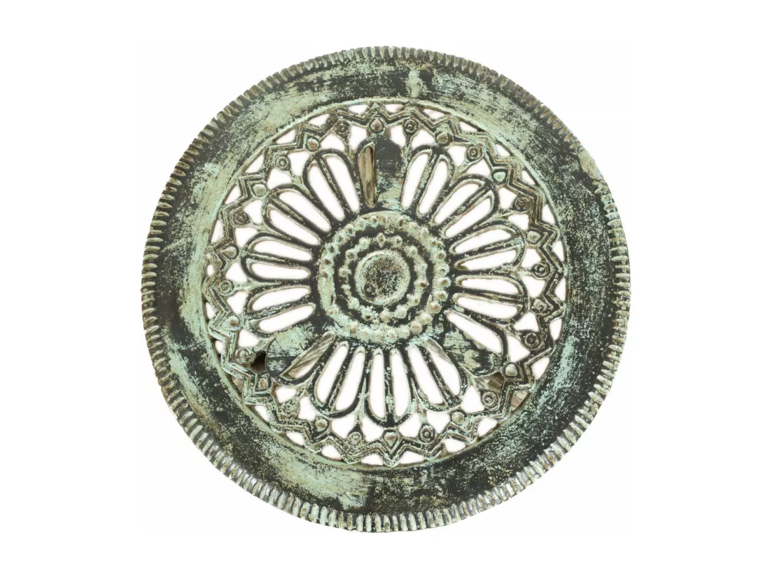 BISCOTTINI Support de Pot de Fleurs - Fonte avec Finition Argent Antique - Porte-Plante - Pot d'Intérieur et d'Extérieur - Jardinière - Jardin - Salon - Salle à Manger - Présentoir - Décoratif - 45x45x60cm