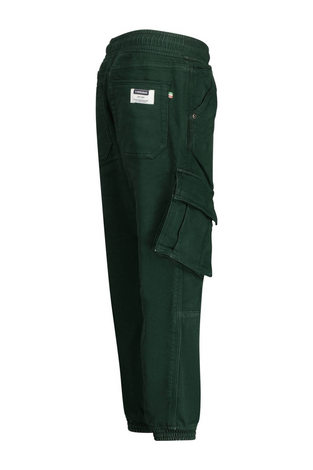 Vingino tapered fit cargobroek Carlos donkergroen