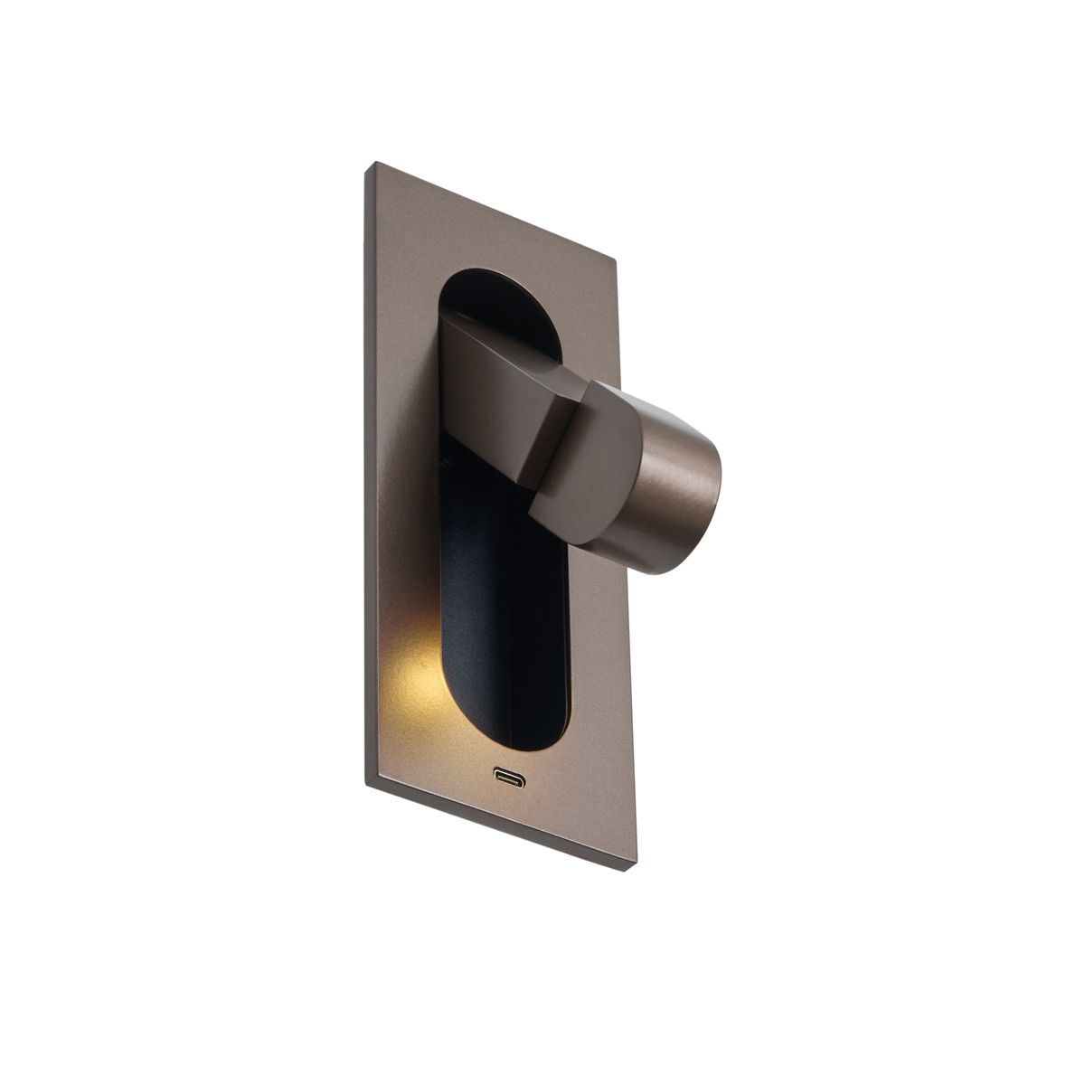 Moderne wandlamp donkerbrons incl. LED en USB-C poort - Hilton
