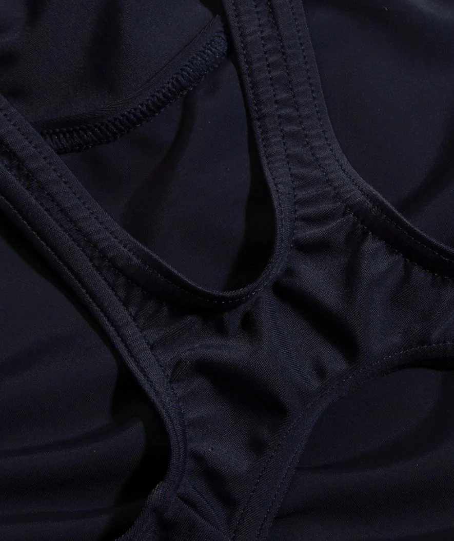 Speedo badedragt til piger - Plastisol Placement Muscleback - Mørkeblå/pink