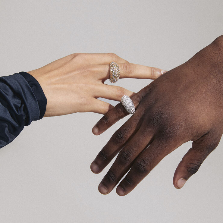 Pilgrim FOCUS recycled crystal ring silver-plated Sølv