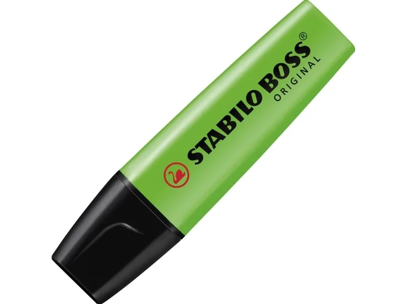 STABILO BOSS ORIGINAL, 1 stk, Grøn, Mejselspids, Sort, Grøn, Polypropylen (PP), Rektandel