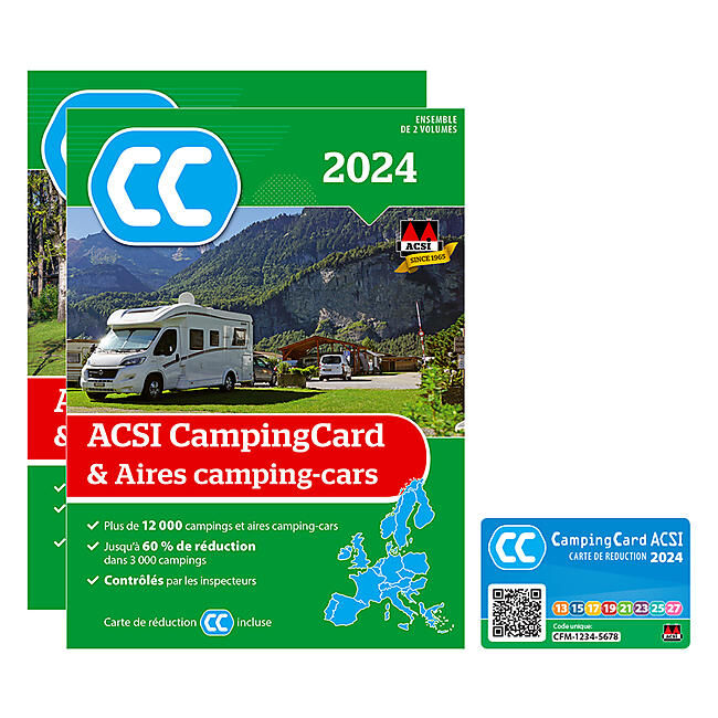 ACSI CAMPINGCARD ET AIRES CAMPINGS CARS 2025