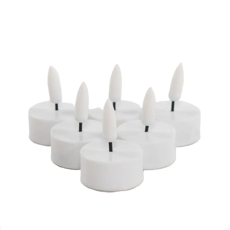 Anna's Collection LED waxinelichtjes - 6x -wit - 3,5 x 1,5 cm