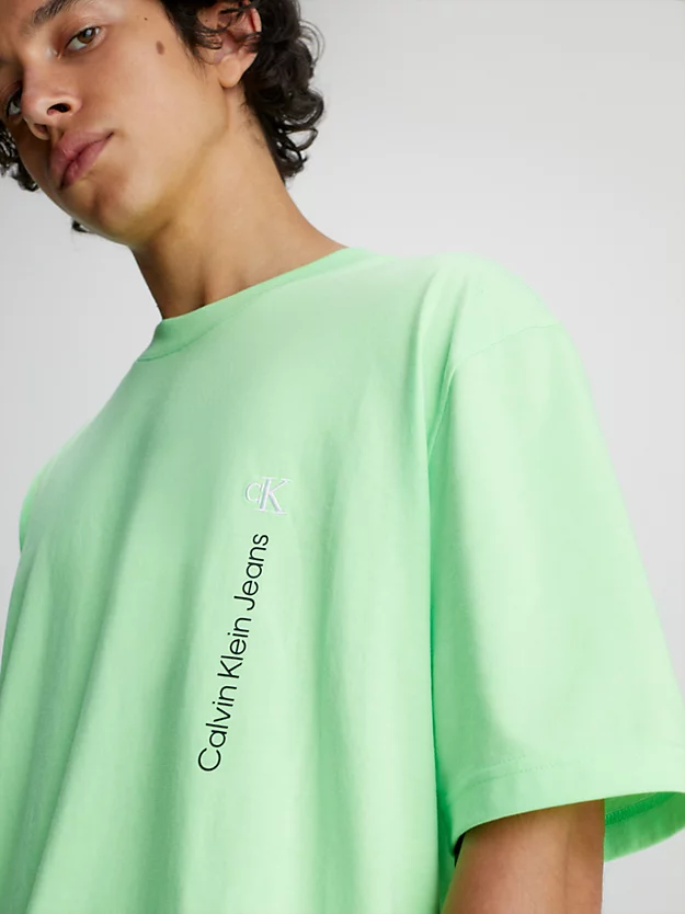 Camiseta oversized em mistura de algodão