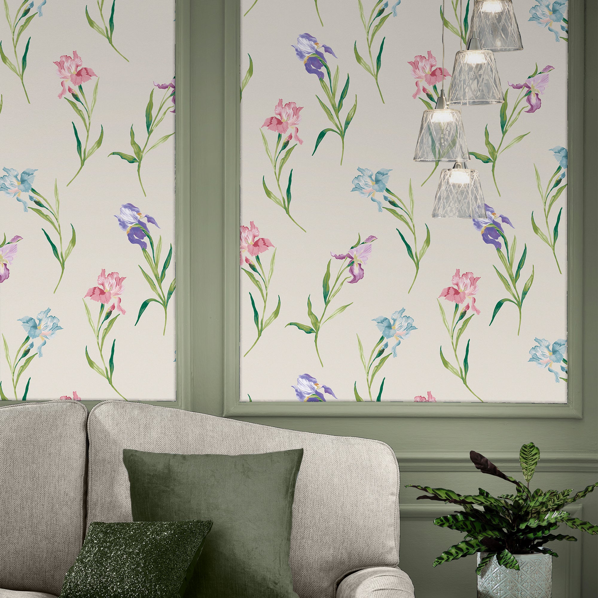 Laura Ashley Hawling Irises Behang - Bloemen - 10mx52cm - Multi