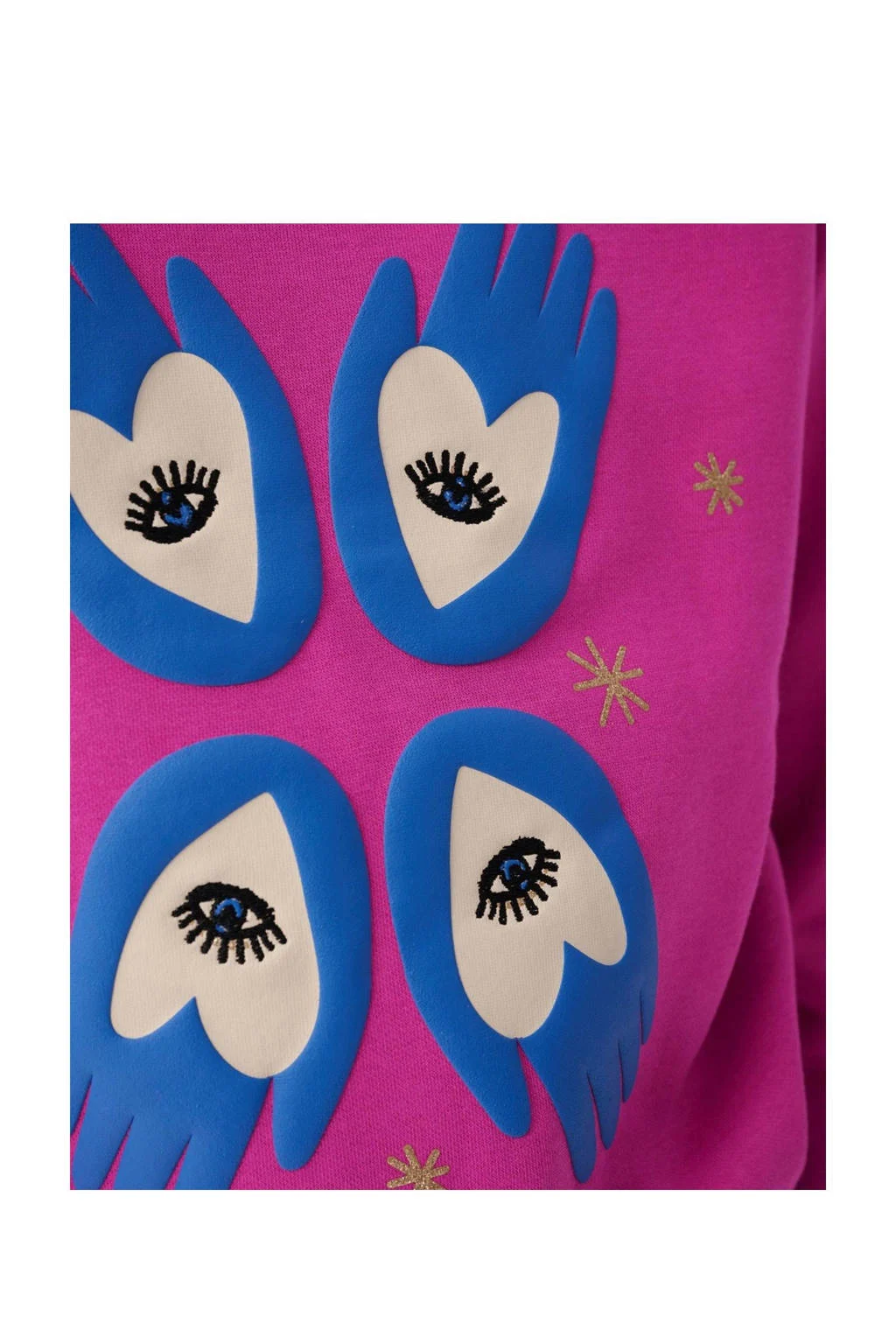 Shoeby sweater met artwork roze/blauw
