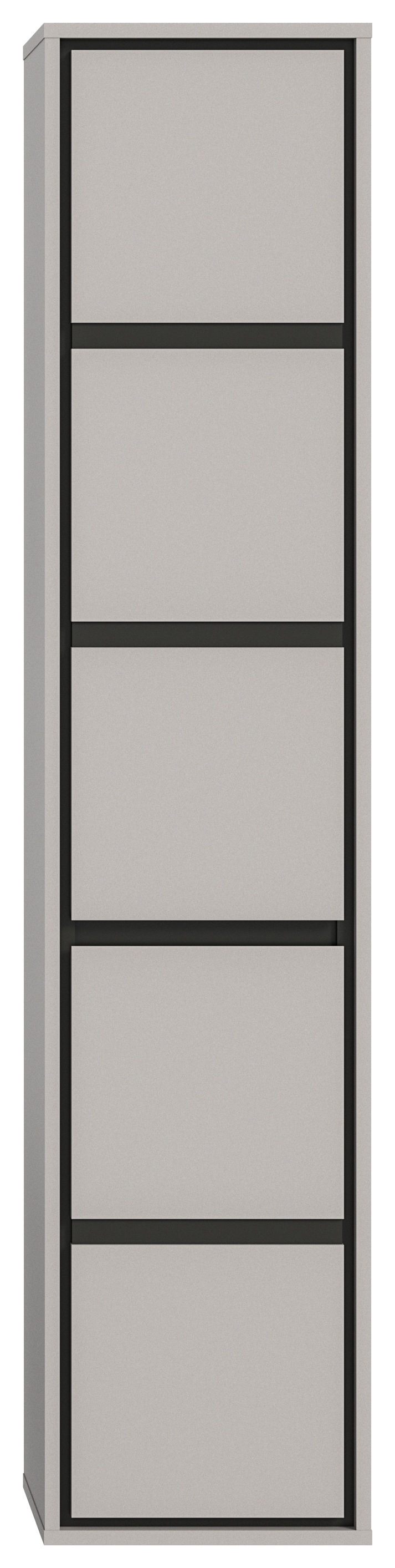 Bad-Hochschrank JARU grau / schwarz
