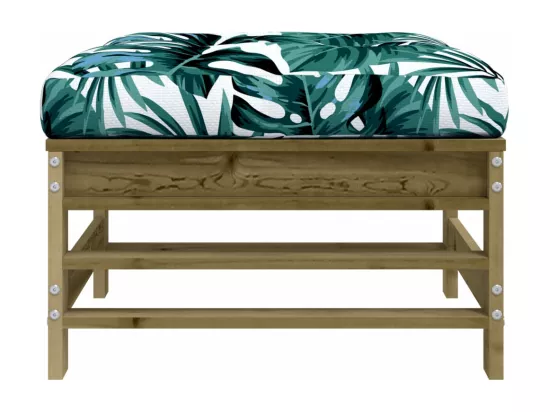 Repose-pied de jardin avec coussin bois de pin imprégné