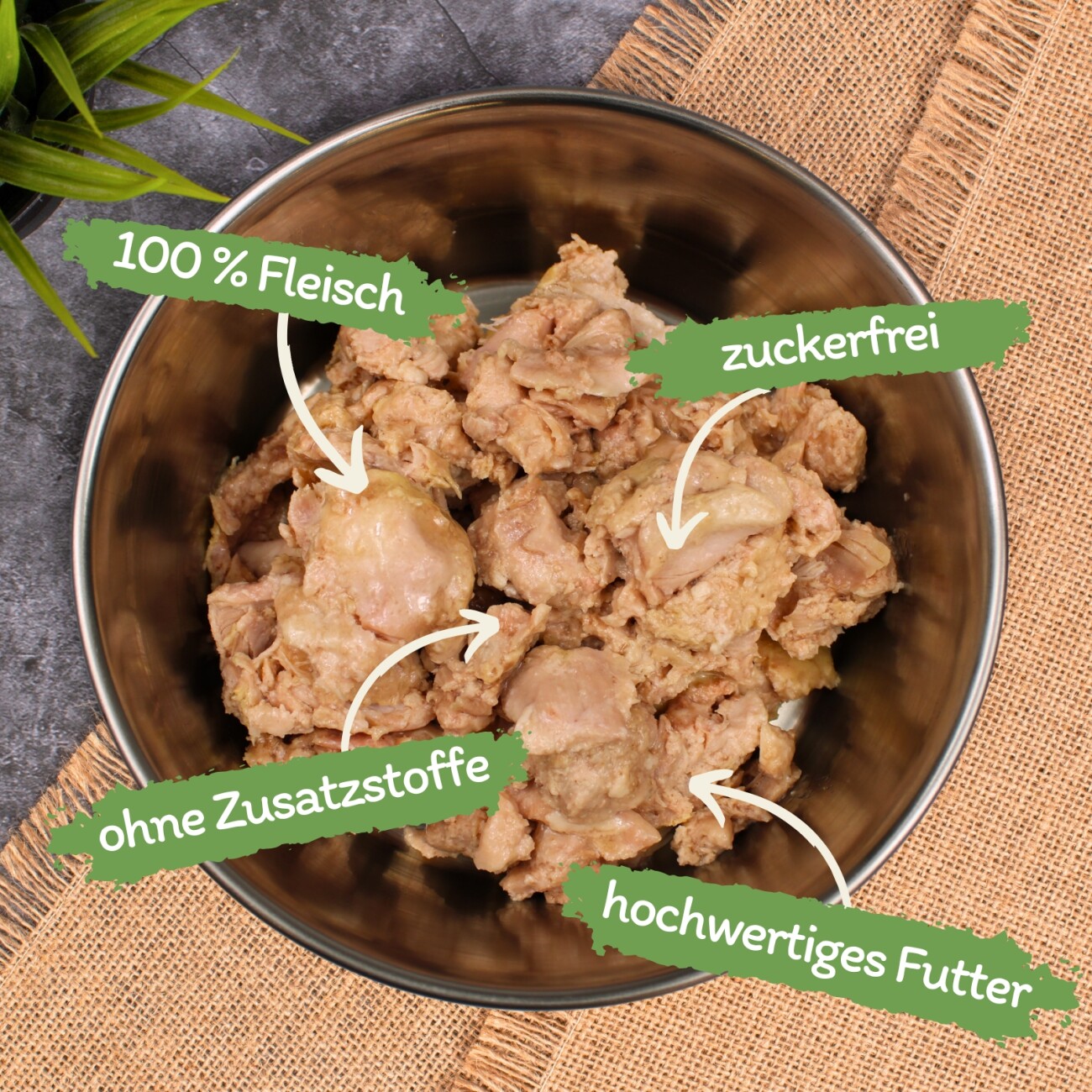 Lyra Pet Lecker.Pet Leo's 100 % Hühnermuskelfleisch Katzenfutter Nassfutter 6x400 g