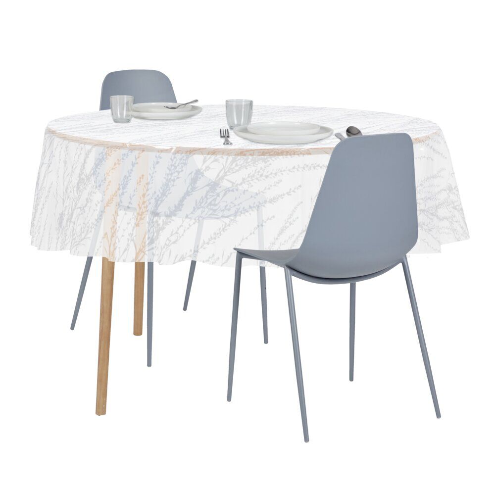 Nappe cristal ronde transparente motif lavande Ø150cm