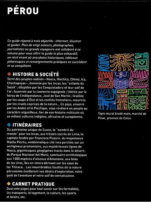GALLIMARD - PEROU BIBLIOTHEQUE DU VOYAGEUR