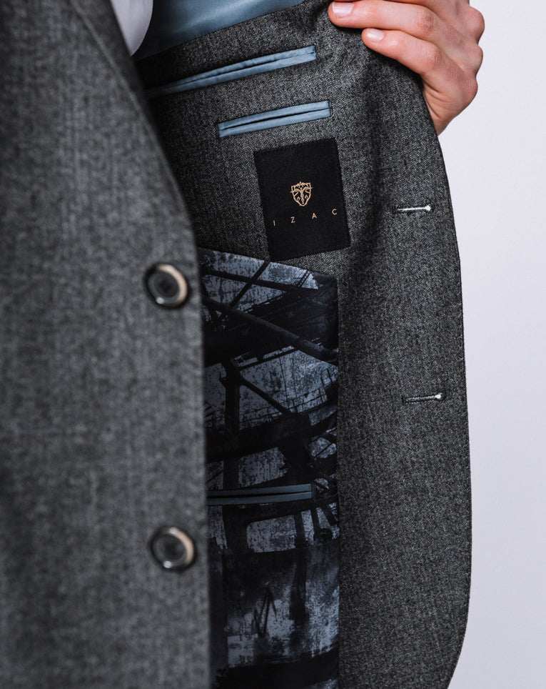 Veste chevron fantaisie grise 