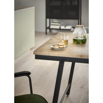 KARWEI eettafel Mateo visgraat teakhout 200 x 90 cm