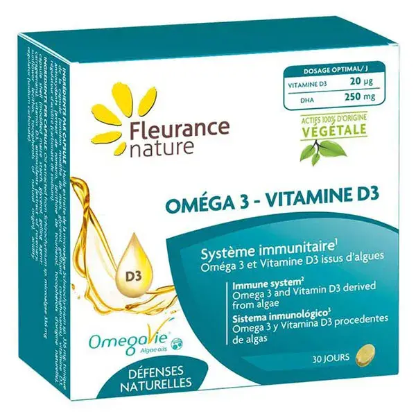 Fleurance Nature - Defesas Naturais - Ômega 3 Vitamina D3 - 30 cápsulas