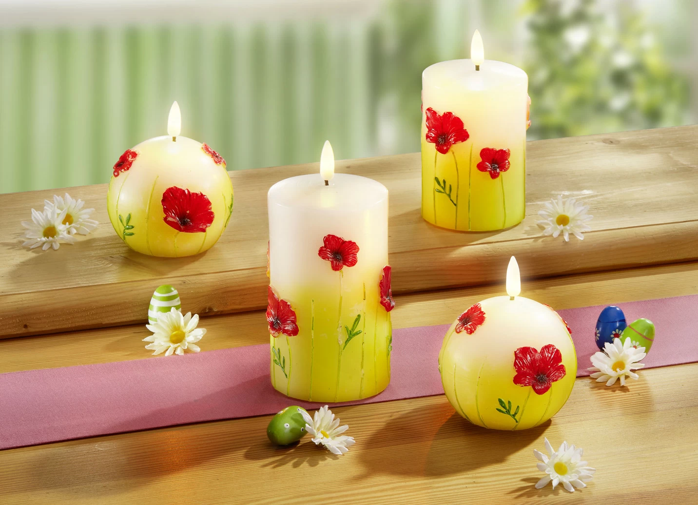 LED-Echtwachskerze, 2er-Set