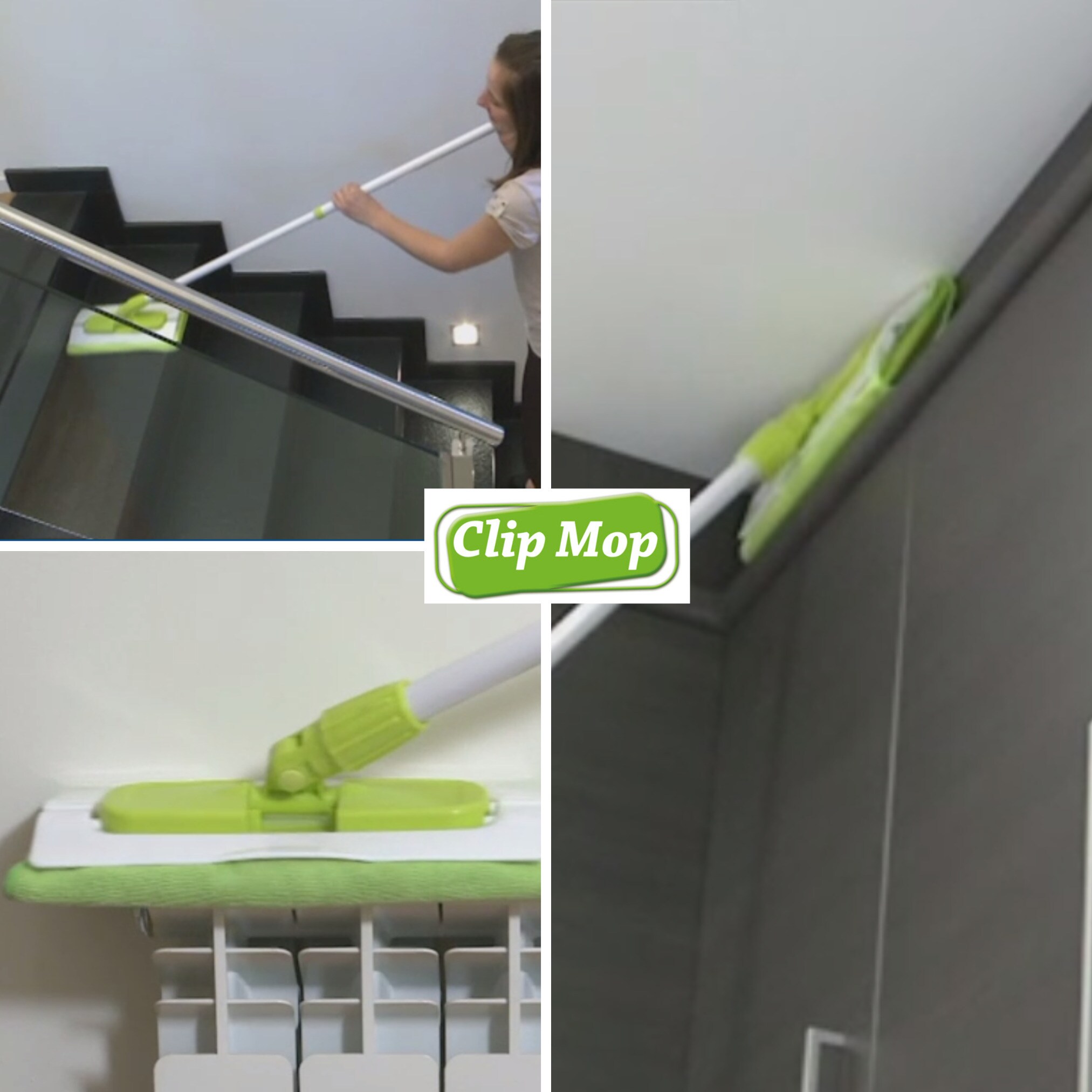Best Direct® Wischmopp, Bodenwischer, Teleskopstiel, Nutzung mit Mikrofasertuch Clip Mop
