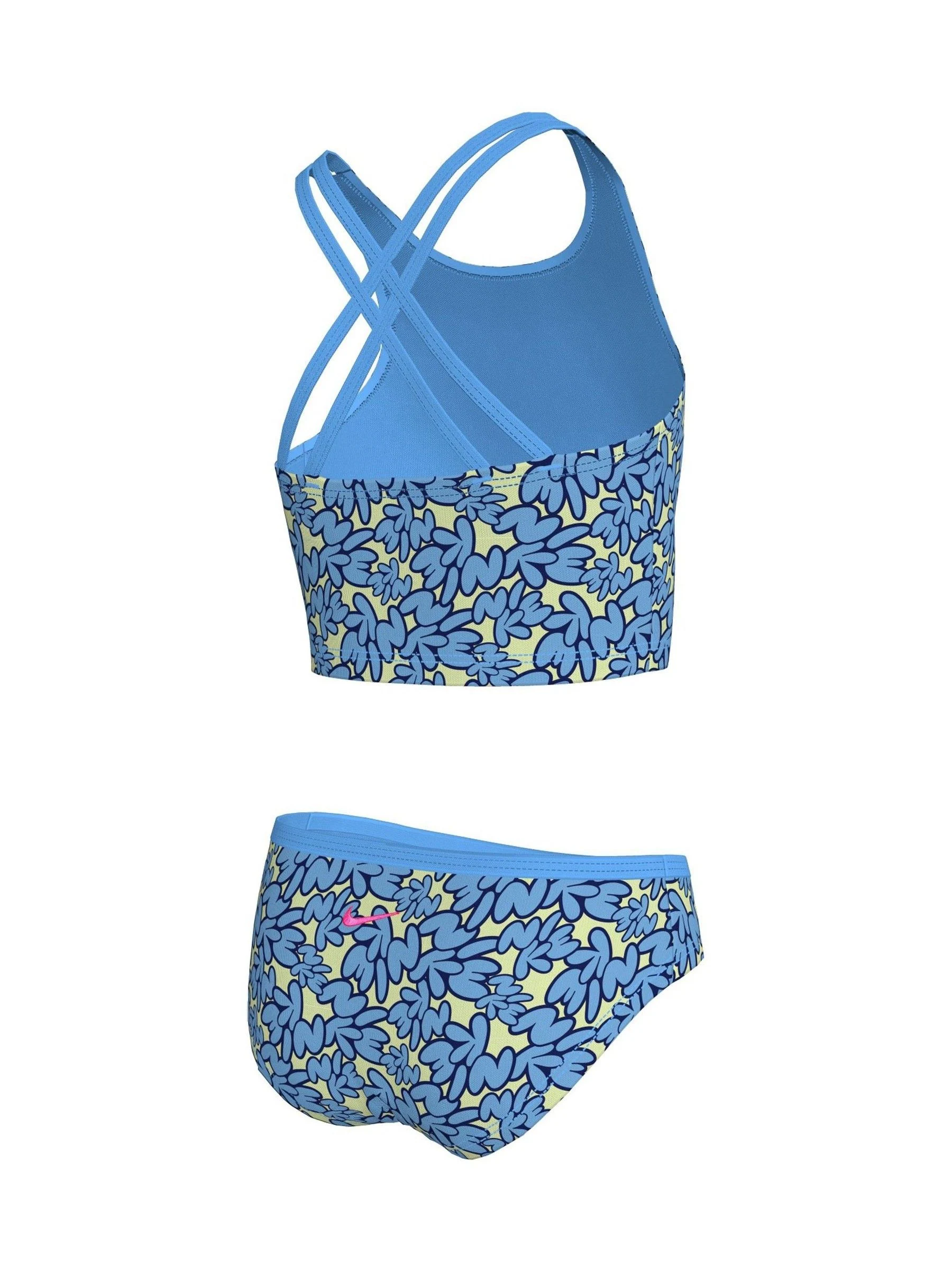 Blauw - Nike Bubble Script Spiderback Midkini Set