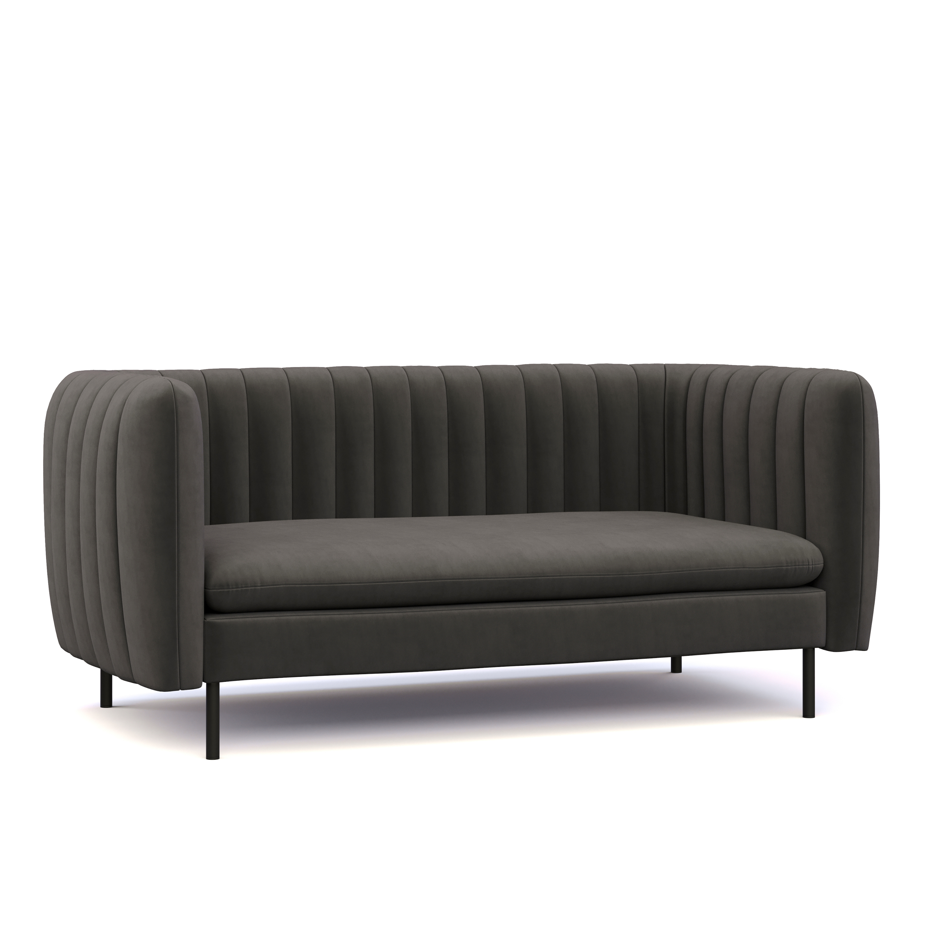 Sofa Samt ASHLEY 2-Sitzer anthrazit