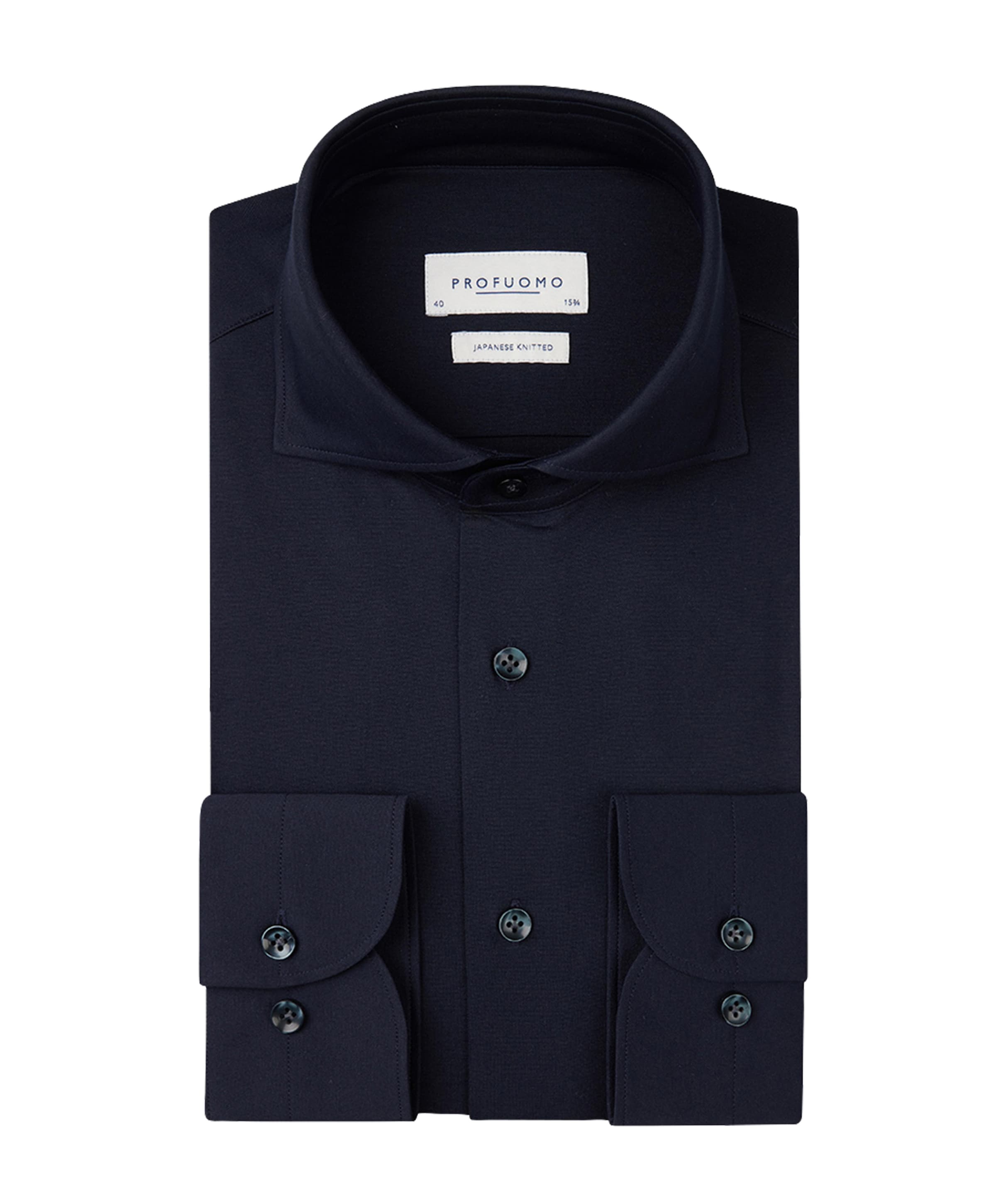 Profuomo Heren overhemd lange mouw blauw