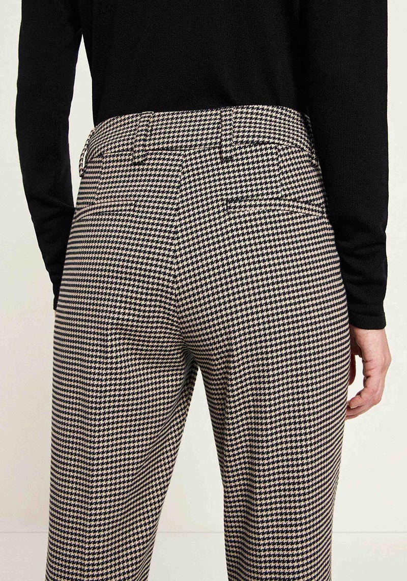 Lanius Hahnentritt-Hose Black/Off White