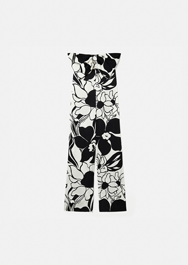 Combinaison Coeurécrue imprimée à fleurs noires