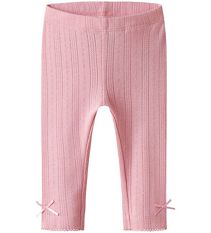Name It Leggings - NbfHappy - Cameo Pink m. Lochmuster