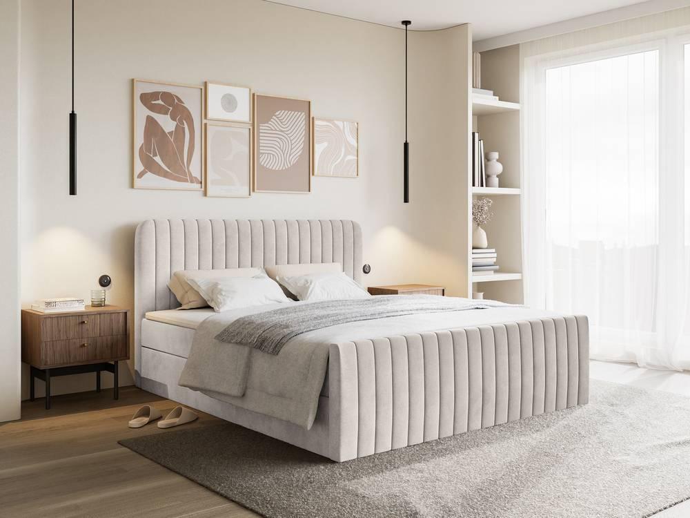 NADUVI Collection Boxspring Adrien velvet met opbergvak 160x200