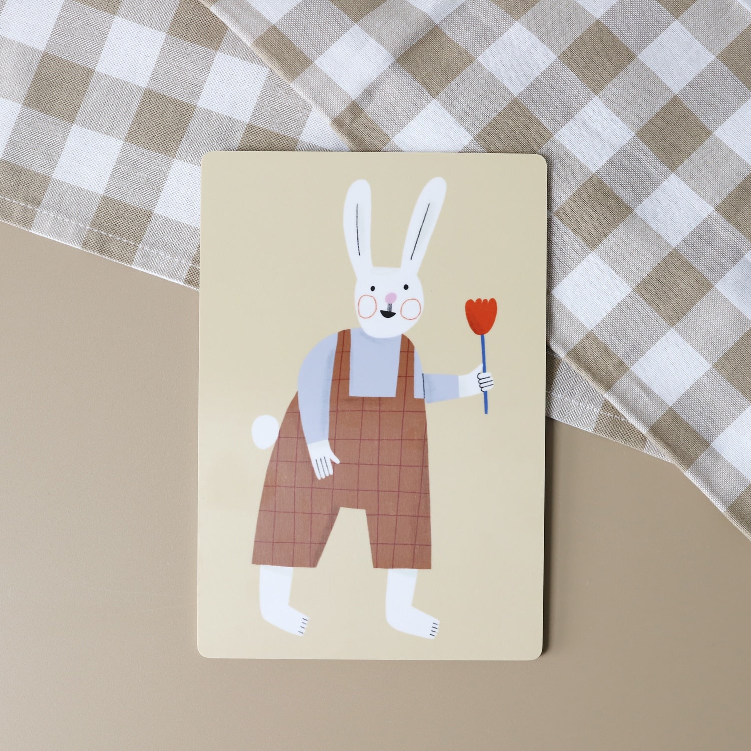 Frühstücksbrettchen „Hase mit Tulpe
