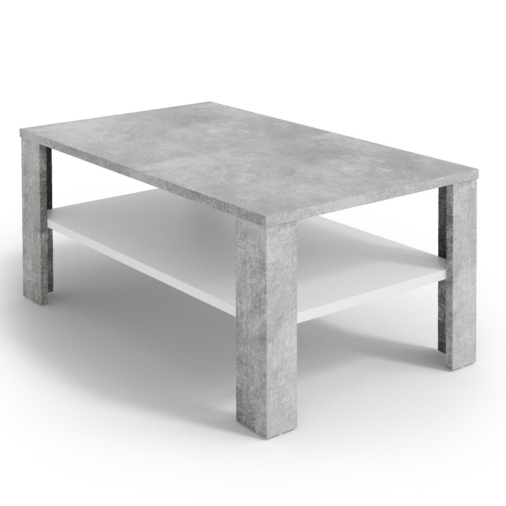 VICCO Couchtisch Beton Optik Weiß Wohnzimmertisch Beistelltisch Holztisch