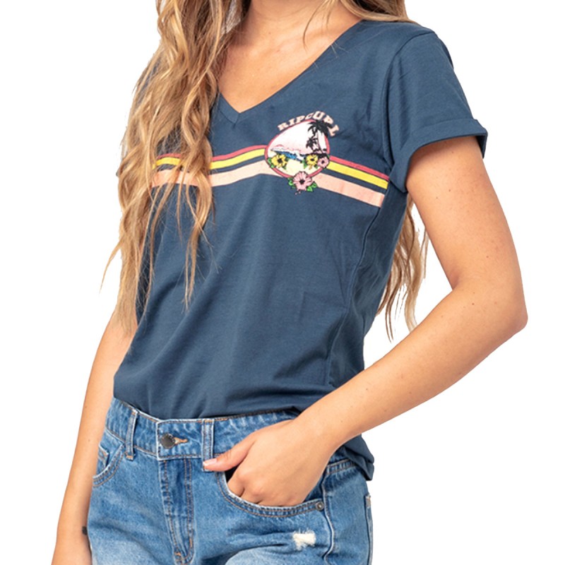 T-Shirt Femme Rip Curl Golden State V Neck 2021 - The Corner Shop