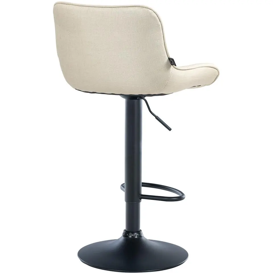 CLP Set van 2 Barkruk Vonore zwart Frame - Stof - creme