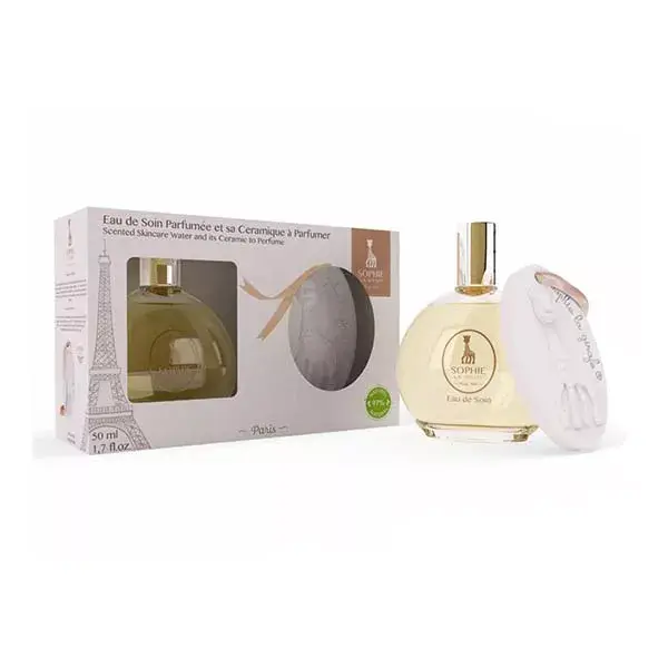 Conjunto de presente de cuidados com a pele perfumados Sophie the Giraffe 50ml + Cerâmica
