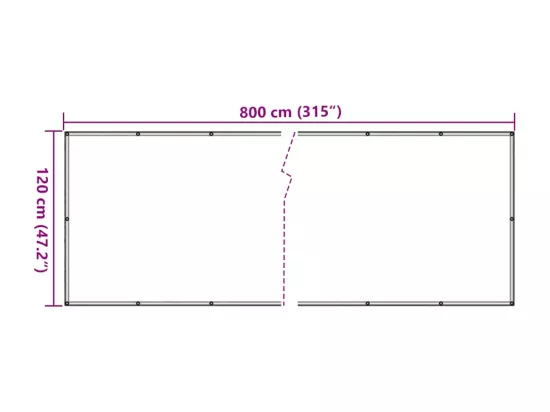 écran d'intimité de balcon crème 800x120 cm PVC