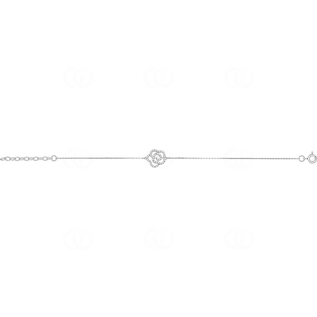 Armband 925 Silber rhodiniert mit Zirkonia 19cm