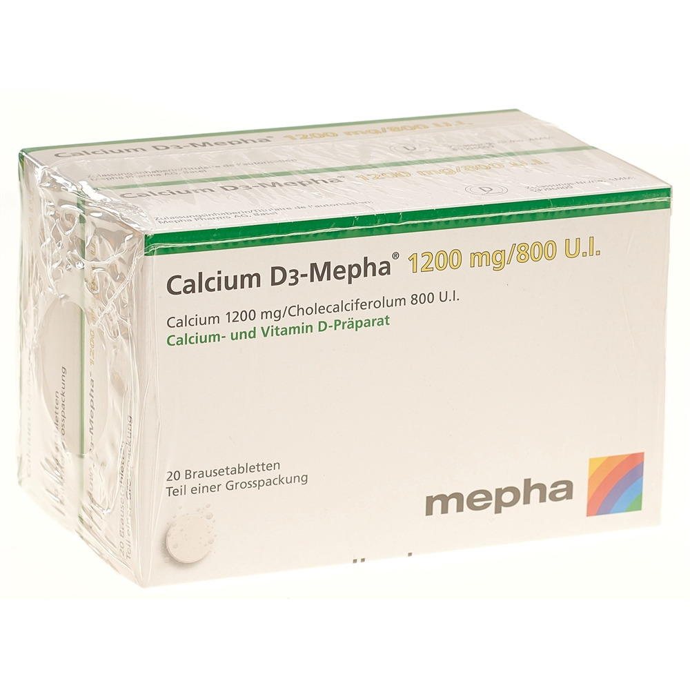 CALCIUM D3 Mepha Brausetabl 1200/800 Ds 20 Stk
