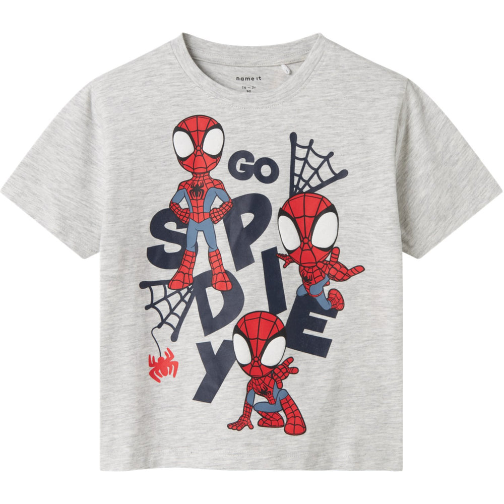Køb Name It Light Grey Melange Main Spidey Regular T-Shirt