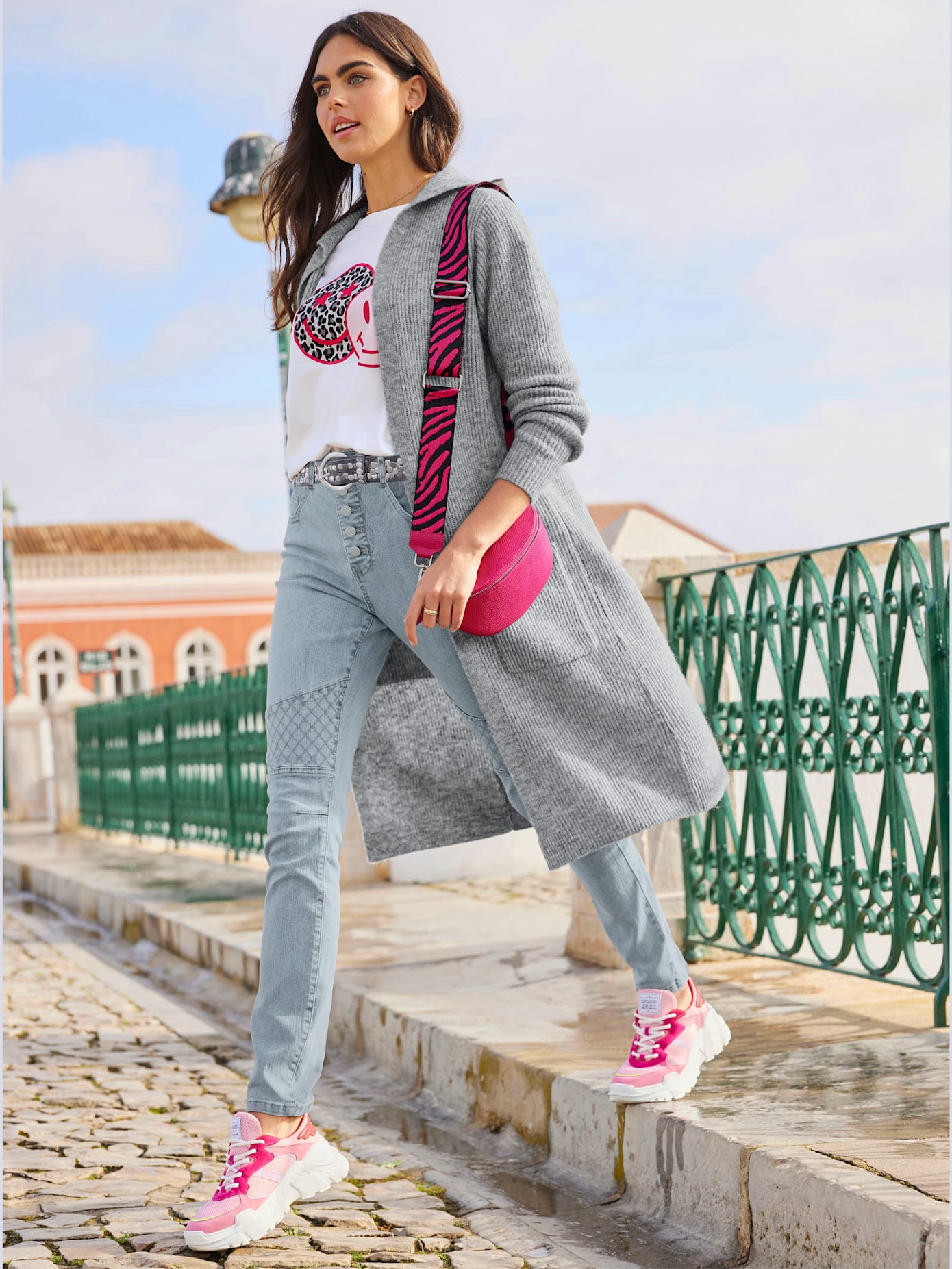 Veste en tricot coupe longue mode