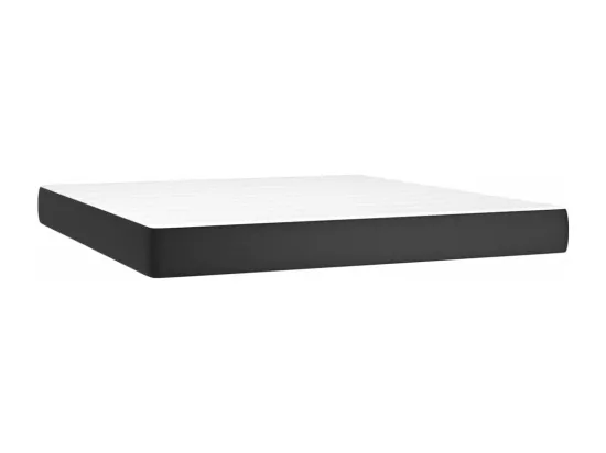 Sommier tapissier avec matelas et LED Noir 180x200cm Similicuir