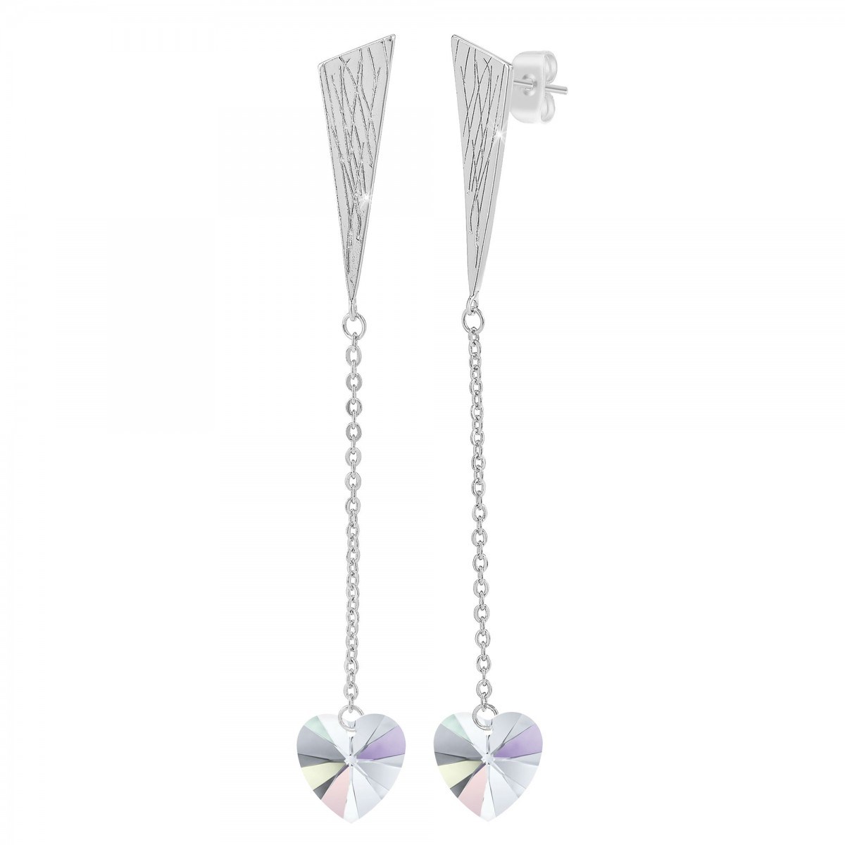 Boucles d'oreilles coeur SC Crystal ornées de Cristaux scintillants