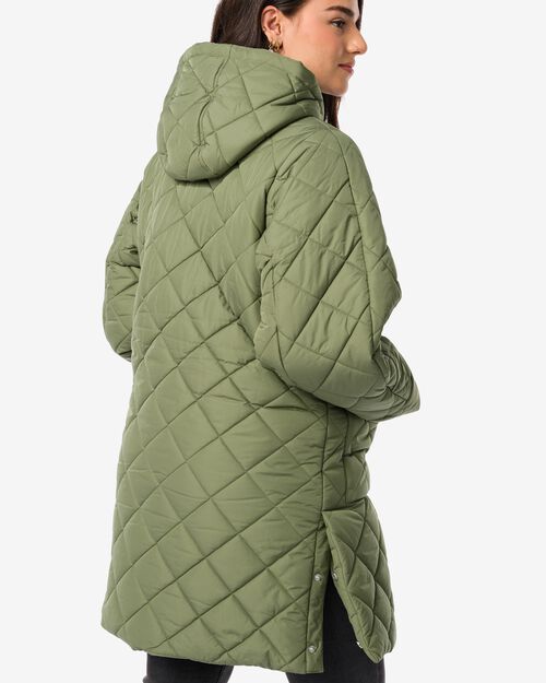 manteau surpiqué pour femmes vert