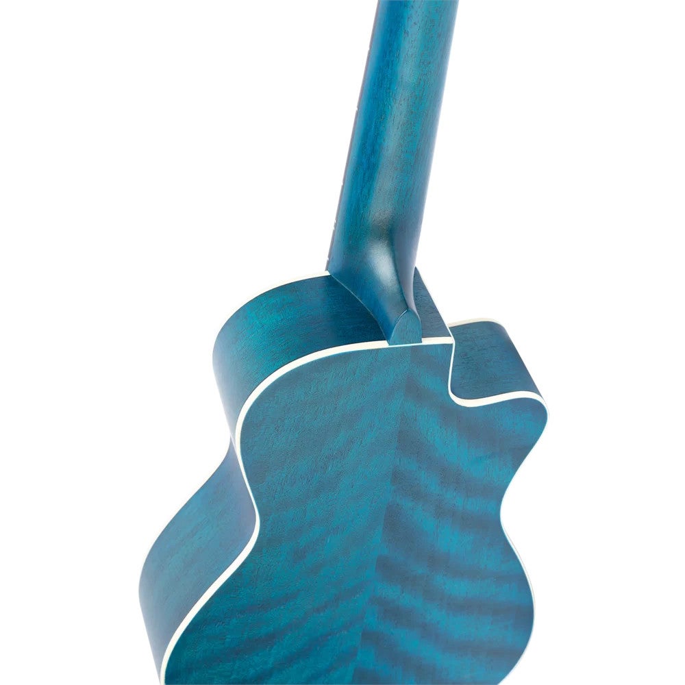 Ortega RUOCEAN-CE-L Earth Series Concert Size Ukulele Ocean Blue linkshandige elektrisch-akoestische concert ukelele
