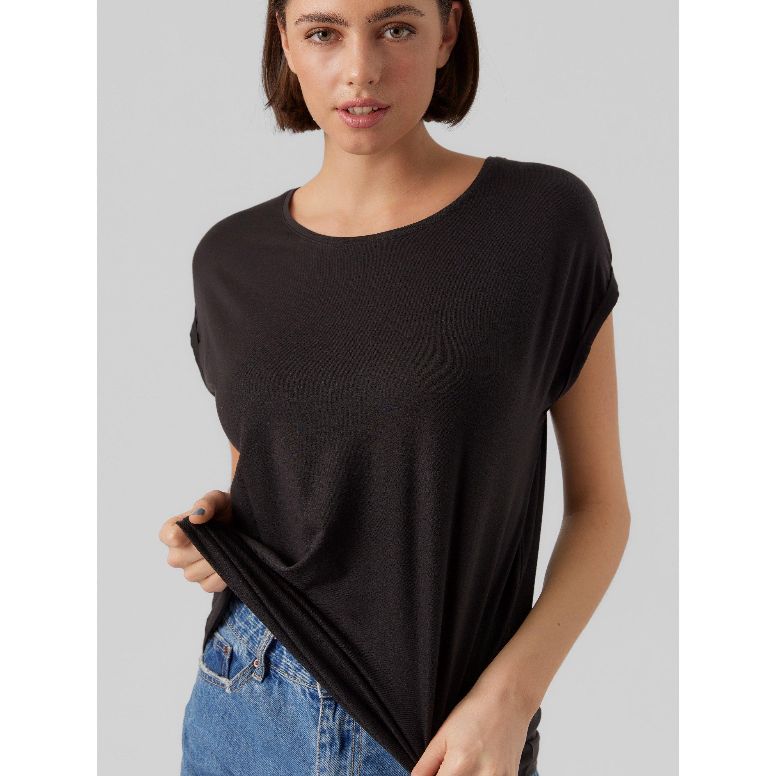Vero Moda VM Ava Plain Short Sleeve T Shirt Womens