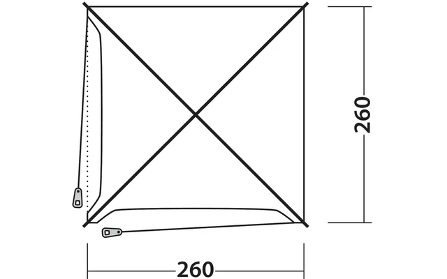 Outwell Dakota Schelter M Wind und Sonnenschutz 2,6 x 2,6 Meter